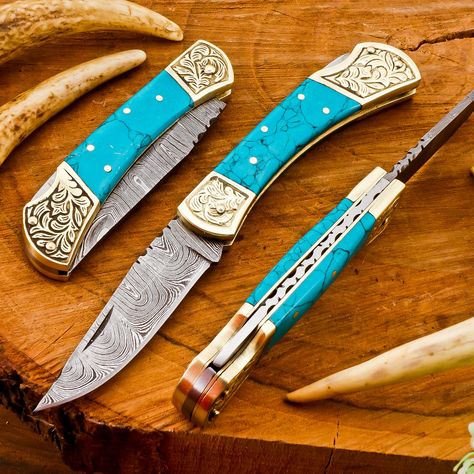 Fancy Knife, Stone Knife, Cowgirl Quotes, Western Bedroom, Cowgirl Accessories, Engraved Pocket Knives, Engraved Knife, Pretty Knives, Cute Country Outfits