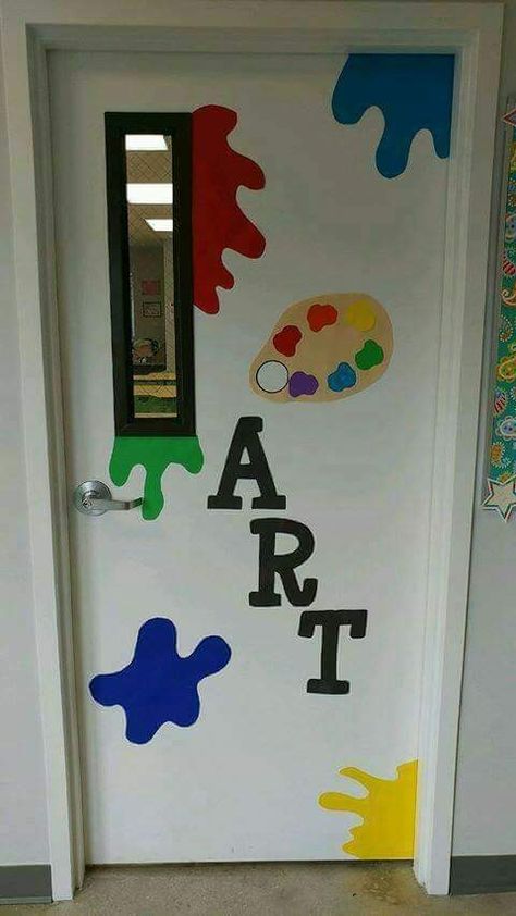 Art Door Decorations Classroom, Art Room Door, Art Classroom Door, Art Room Doors, معرض فني, Room Door Decorations, Art Classroom Decor, School Murals, Classroom Decor Themes