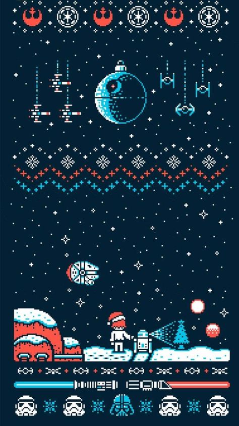 If you’re looking for a creative X-mass wallpaper for your mobile phone, here is a list of some of the best and high-quality Christmas wallpapers that you can put in your phone and be a part of the holiday season. Star Wars Christmas Sweater, Star Wars Wallpaper Iphone, Star Wars Meme, Christmas Wallpaper Free, Star Wars Background, Dark Vador, Cuadros Star Wars, Star Wars Christmas, Wallpaper Iphone Christmas