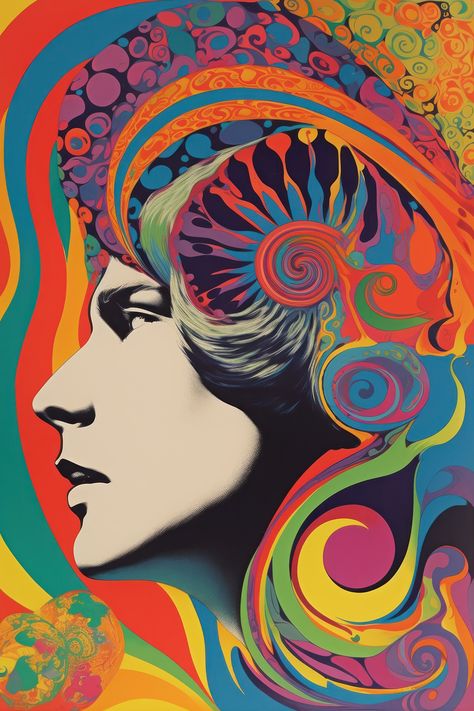 60s Psychedelic Woman Painting, 1960s Art Style, Pop Art Wall Decor, Rainbow Art, Trippy Art Print, Retro Wall Decor, Psychedelic Art, Groovy Wall Art, Contemporary Wall Art, Abstract Portait Painting, Large Wall Art, 60s Psychedelic Art Print, Bedroom Wall Art, Living Room Wall Art, Home Wall Decor, Psilocybin Art, Magic Mushrooms Art, Hippie Art, 70s Psychedelic Art, Printable Wall Art 70s Psychedelique, Physicadelic Art, 60s Psychadelic Art, 70s Psychadelic Art, Psychadelic Art Patterns, 60s Art Vintage, Neurodiversity Poster, 60s Playlist, 1960 Art