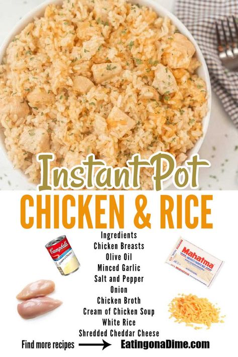 Ip Chicken, Instant Pot Chicken And Rice, Instant Pot Recipes Easy, Chicken And Rice Recipe, Easy Chicken And Rice, Instant Pot Pasta Recipe, Pot Recipes Easy, Recipes Instant Pot, Instant Pot Recipes Chicken