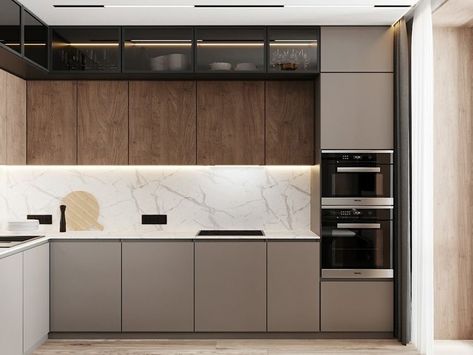 Kitchen Cashmere, Gray Kitchen Design, Ukraine 2022, Серая Кухня, Hacks Ikea, Grey Kitchen Designs, Design Kitchen Ideas, Minimalist Kitchen Design, Modern Kitchen Interiors