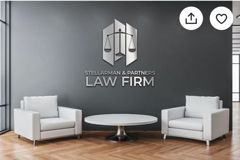 Business Office Interior Design, Law Firm Office, Law Office Design, Law Office Decor, Lawyer Office, Office Signage, Office Logo, Office Lobby, Wall Logo