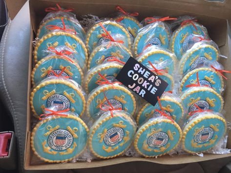 Coast Guard Themed Party, Coast Guard Cake Ideas, Coast Guard Cookies, Coast Guard Party Ideas, Coast Guard Retirement Party Ideas, Coast Guard Retirement Party, Coast Guard Wedding, Military Retirement Parties, Teacher Retirement Parties