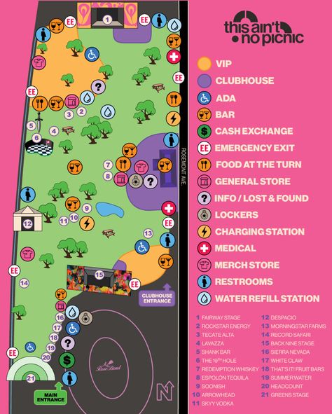 “All you planners can now sleep easy, the festival map is here! Which areas are you most excited to hang around all day?” Festival Map, Sleep Easy, Festival Inspiration, Festival Design, Interactive Map, Map Design, Lost & Found, The Festival, Club House