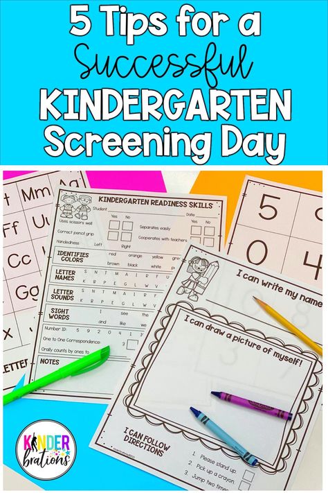 Kindergarten Screening Assessment, What To Know Before Kindergarten, Kindergarten Orientation Ideas, Transitional Kindergarten Classroom, Kindergarten Goals, Tk Classroom, Kindergarten Assessment, Preschool Assessment, School Last Day