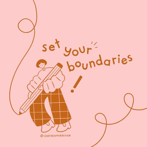 It's okay to set boundaries. Boundaries Illustration, Set Boundaries, Setting Boundaries, Creative Living, It's Okay, Cute Illustration, Insta Art, Boundaries, Design Art