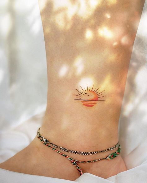 My Sunshine Tattoo, 30 Tattoo Ideas, Rising Sun Tattoos, Sunflower Tattoo Simple, Sunrise Tattoo, Sun Tattoo Small, 30 Tattoo, Sunshine Tattoo, See Tattoo