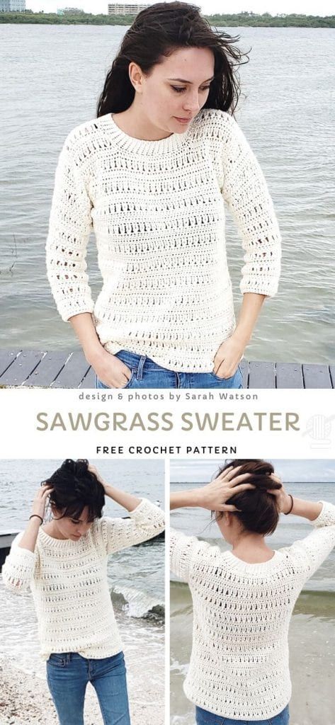 Crocheted Sweaters, Sweater Free Pattern, Feminine Crochet, Crochet Jumper, Crochet Sweater Pattern Free, Crochet Ladies Tops, Crochet Sweaters, Crochet Clothes Patterns, Crochet Cardigan Pattern