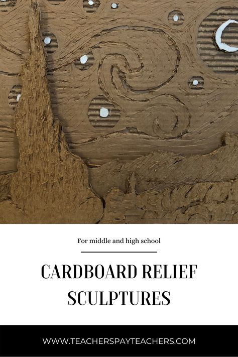 Low Relief Sculpture Cardboard, Cardboard Relief Sculpture, High School Sculpture, Cardboard Relief, Observational Drawings, Cardboard Art Sculpture, Intro To Art, Object Sculpture, High School Art Lessons