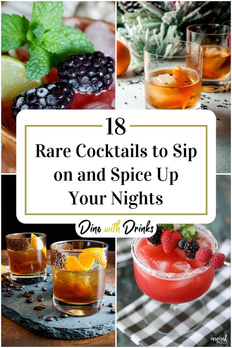 Collage of 4 rare cocktails. Poker Night Drinks, Easy Craft Cocktails, Vintage Cocktail Recipes, Sweet Cocktails Recipes, Unique Cocktails Recipes, Creative Cocktail Recipes, Craft Cocktails Recipes, Upscale Cocktails, Fancy Cocktail Recipes