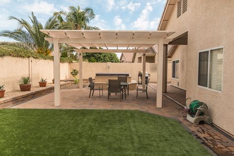 Wide Backyard Layout, Vegas Backyard Ideas, Arizona Backyard Ideas On A Budget, Rectangle Backyard Landscaping, Rectangle Backyard Ideas, Backyard Arizona, Arizona Backyard Landscaping, Modern Backyard Design, Outdoor Patio Ideas Backyards