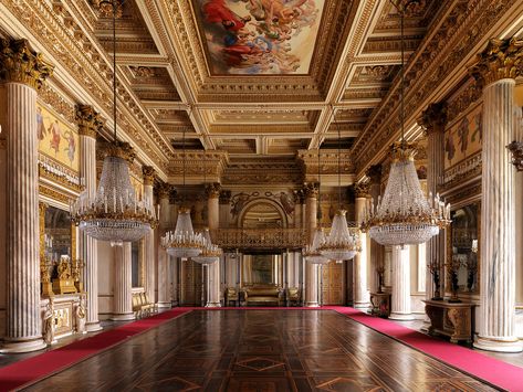 Royal Castles Interior, French Castle Interior, Palatial Interiors, Victorian Ballroom, Palace Ballroom, French Palace, Antique Architecture, Georgian Interiors, Palace Interior