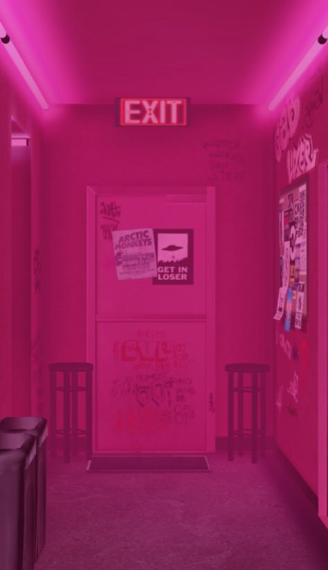 Neon Pink Asthetics, Graffiti Room Aesthetic, Glitter Wallpaper Pink, Night Graffiti, Room Aesthetic Pink, Room Graffiti, Pink Room Aesthetic, Graffiti Bedroom, Pink Walpaper