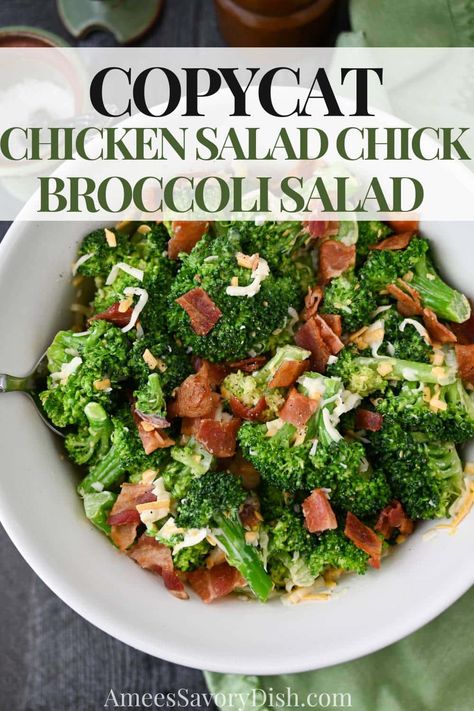 Chicken Salad Chick Broccoli Salad Chicken Salad Chick Broccoli Salad, Chicken Salad Chick Recipe Copycat, Chicken Salad Chick Recipe, Raw Broccoli Salad, Chicken Salad Chick, Salad Copycat, Easy Broccoli Salad, Delicious Chicken Salad, Chicke Recipes