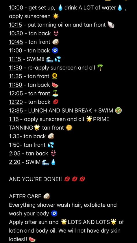 SUN TANNING!! 👙🌞🌴 Tanning Routine Uv 7, Ultimate Tanning Routine, How To Tan When You Dont Tan, How To Even Out Tan Lines, After Tanning Routine, How To Tan Without Tanning Lotion, Perfect Tanning Routine, What To Do While Tanning, Tanning Routine Outdoor