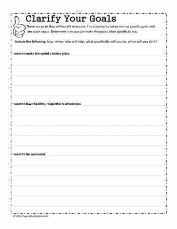 Goal Setting Clarification Health Worksheets, Smart Goal Setting, Goals Worksheet, Goal Setting Worksheet, Setting Ideas, Big Goals, Service Learning, Specific Goals, Smart Goals