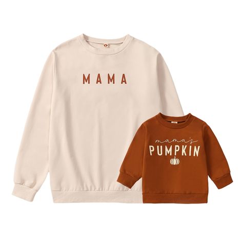 PRICES MAY VARY. PLEASE NOTE: Sweatshirts are sold separately. If you need a set for mom and daughter or son, please add a women's size and a kids' size to your shopping cart. Materials: This mom and daughter family matching sweatshirt are made of cotton and polyester, making them skin-friendly, soft, and comfortable to wear. The mommy and me matching outfits include women's sweatshirts and baby girls and baby boys' tops. Features: These cutemommy and me Halloween costumes print ''PUMPKIN'' lett Matching Outfits Halloween, Mommy And Me Matching Outfits, Outfits Long Sleeve, Mama And Mini, Mini Clothes, Family Matching Outfits, Pumpkin Print, Mama Sweatshirt, Print Sweatshirt