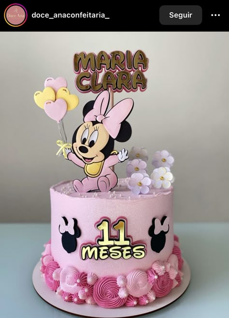 Mickey Birthday Cakes, Minnie Mouse Birthday Theme, Minnie Mouse Birthday Cakes, Bolo Minnie, Minnie Mouse Theme, Baby Rosa, Minnie Mouse Cake, Mickey Birthday, Baby Clip Art