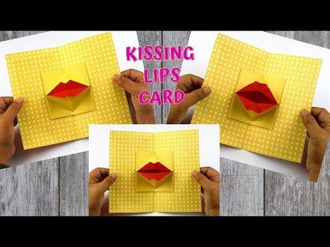 Kissing Lips Pop Up Up Valentine Card | Origami Kissing Lips & Secret Message Card | Kiss Day Card - YouTube Card Origami, Kissing Lips, Kiss Day, Secret Messages, Valentine Card, Pop Up Cards, Message Card, Valentines Cards, Pop Up