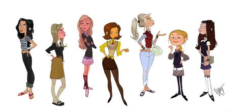 Brittany Myers Art: Preppy/ Popular Girls Character Design Animation, Woman Drawing, Cartoon Character Design, Girls Characters, Female Character Design, Illustration Character Design, Character Design References, Character Creation, Character Illustration