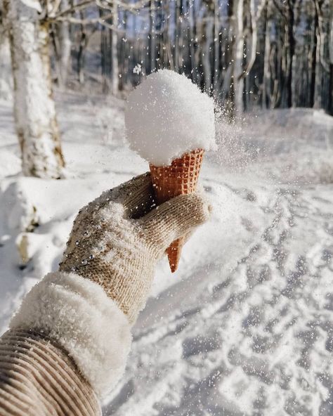 Snow Icecream, Ice Cream In Winter, Winter Ice Cream, Ice Cream Snow, Snow Ice Cream, Ice Cream Photography, Snow Time, Village Photos, Winter Guard