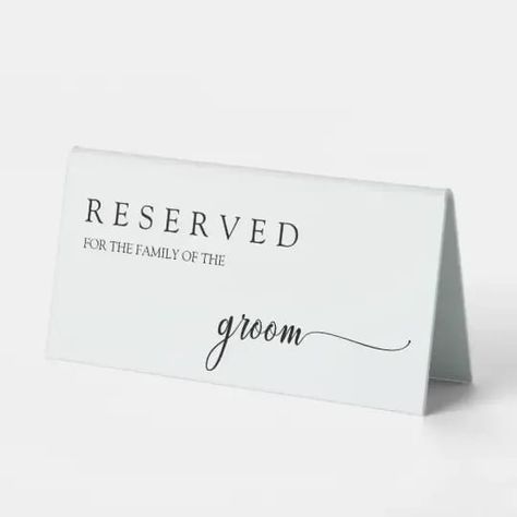 Table Reserved Signs, Wedding Table Signage, Country Themed Wedding Invitations, Calligraphy Simple, Simple Wedding Reception, Table Signage, Wedding Guest Table, Modern Wedding Ceremony, Reserved Seating