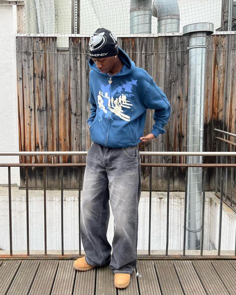 Todays fit @papie_drey • • • menswear, men’s fashion, fashion inspo, fashion inspiration, denim, denim outfit, fit inspo, oversized, streetwear, fall outfits, baggy pants, outfit inspo, vest, caps, beanies, timberlands, boots, jeans, uk, blue, green, yellow, grey, dr martens, crossbody bag, ootd, tote bags, hoodies • • #outfitinfluence #streetwear #fashion #streetwearstyle #outfitinspo #baggyfits #ootd #outfitideas #explore #fashioninspo #baggyjeans #baggypants Fall Outfits Baggy, Outfits Baggy Pants, Denim Denim Outfit, Streetwear Fall Outfits, Timberlands Boots, Baggy Pants Outfit, Timberland Boots Outfit, Outfits Baggy, Streetwear Fall