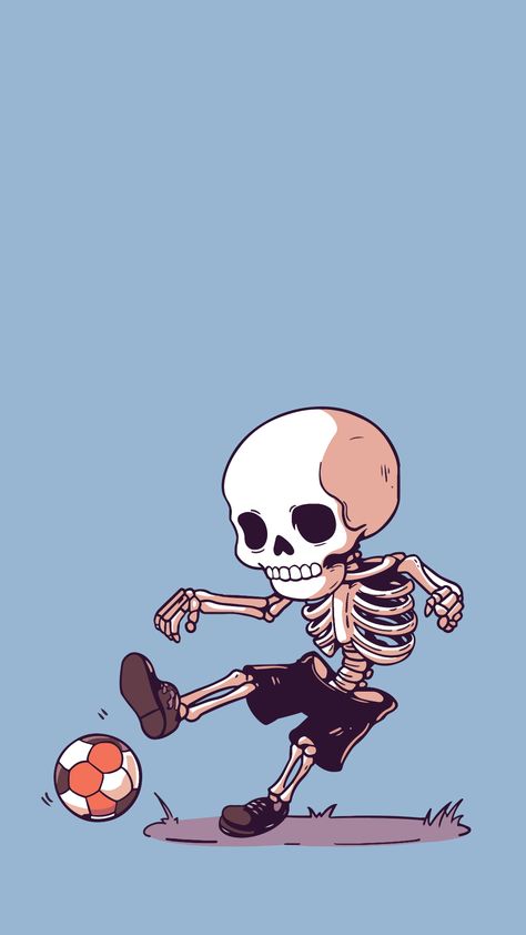 Dive into the playful spirit of Halloween with our Skeleton Soccer phone background. ⚽💀 Perfect for those who love merging sports with spooks. As Halloween approaches, let's kick things off with a sporty vibe. Searching for more eerie aesthetics or ghoulish game-themed backgrounds? Our board is filled with treasures. Explore now! 🎃📱 Sporty Wallpaper, Cartoon Skeleton, Holiday Backgrounds, Halloween Aesthetics, Healthy Lifestyles, Cute Skeleton, Healthy Activities, Share Your Story, Halloween Wallpaper Iphone