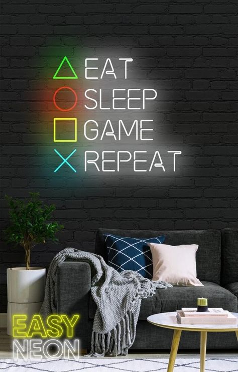 Personalized Game Zone Neon Sign Custom Gamer Room LED Light for Bedroom Play Game Room Home Wall Decor Club Coffee - Etsy Greece Young Man Room, Game Room Home, Game Zone, Light For Bedroom, Play Game, Gamer Room, Led Sign, Custom Neon Signs, Led Neon Signs