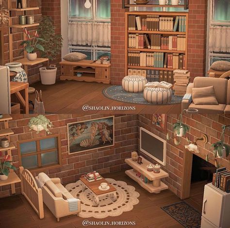 Animal Crossing Designs on Instagram: “A cozy bedroom for someone who enjoys reading 📚 @shaolin.horizons did a great job creating a warm and inviting atmosphere!…” Cozy Animal Crossing House, Animal Crossing Relaxing Reading Room, Cozy Bedroom Animal Crossing, Animal Crossing Library Indoor, Eloise Reading Room Animal Crossing, Acnh Kiki House Design, Animal Crossing Reading Room, Animal Crossing House Ideas Bedroom, Animal Crossing Room Inspiration