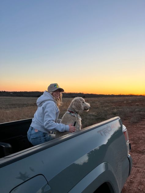 #dog #sunset #country #farm #western #oklahoma #truck #land #countrygirl #reddirt #field Country Aesthetic Truck, Country Pics Aesthetic, Western Clean Girl Aesthetic, Simple Country Living Aesthetic, Alternative Country Aesthetic, Texas Life Aesthetic, Ranch Home Aesthetic, Western Lifestyle Aesthetic, Rich Country Aesthetic