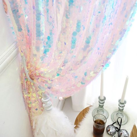 Lady Lair, Iridescent Decor, Measuring Curtains, Mermaid Room, Dream Business, Drapery Panels, Visual Inspiration, Curtains With Rings, Diy Curtains