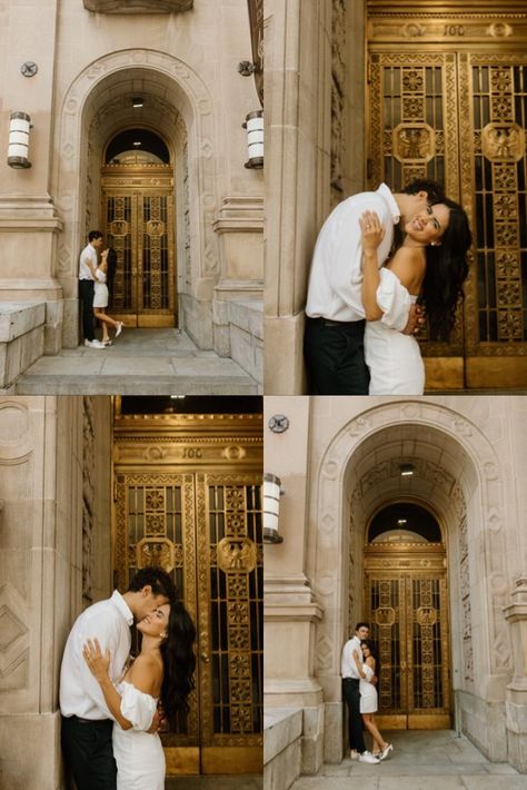 Classy Engagement Photos, Courthouse Wedding Photos, Engagement Picture Outfits, Urban Engagement, Cute Engagement Photos, Couple Engagement Pictures, Wedding Engagement Pictures, City Engagement Photos, Engagement Pictures Poses