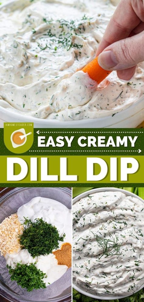 Homemade Dill Dip, Dill Dip Recipe, Dill Dip Recipes, Fresh Herb Recipes, Dill Recipes, Dill Dip, Homemade Dips, Vegetable Dip, Dip Recipes Easy