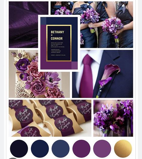 Jewel Tone Wedding Colors, Blue Beach Wedding, Purple And Gold Wedding, Wedding Color Scheme, Gold Wedding Colors, Beach Wedding Colors, Plum Wedding, Bouquet Bridesmaid, Purple Color Schemes