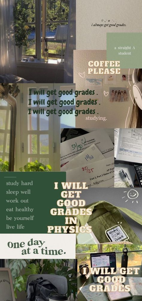 Manifesting Good grades #Manifestation #Greenaesthteicwallpaper #Sagegreen Manifesting Grades Wallpaper, Good Grades Affirmations Wallpaper, Board Exam Motivation Wallpaper, Green Study Motivation, How To Manifest Good Grades, Good Grades Manifestation, Good Grades Vision Board, Manifest Good Grades, Good Grades Aesthetic