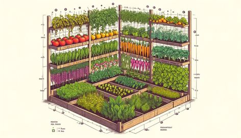 4x4 Raised Bed Layout Ideas for a Vegetable Garden - Gardening Latest Front Yard Raised Bed Vegetable Garden, Small Veg Garden Design, Square Metre Vegetable Garden, Raised Garden Beds Plants, Garden Bed Layout Ideas Vegetable, Vegetable Garden Planting Layout, 3x3 Garden Layout, 8x10 Garden Layout, Small Potager Garden Layout