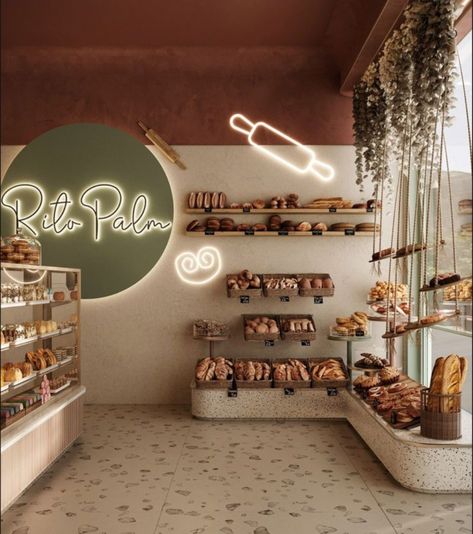 Classic Bakery Interior, Cool Bar Design, Bakery Store Front Design, Cool Bakery Interior, Bakery Display Design, Cafe And Bakery Design, Mini Bakery Shop Design Interior, Bakery Wall Design, Bake Shop Interior