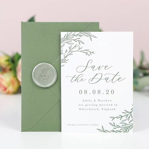 Safe The Date, Save The Date Cards Wedding, Florence Wedding, Save The Date Designs, Foliage Wedding, Green Wedding Invitations, Future Wedding Plans, Gold Invitations, Save The Date Card