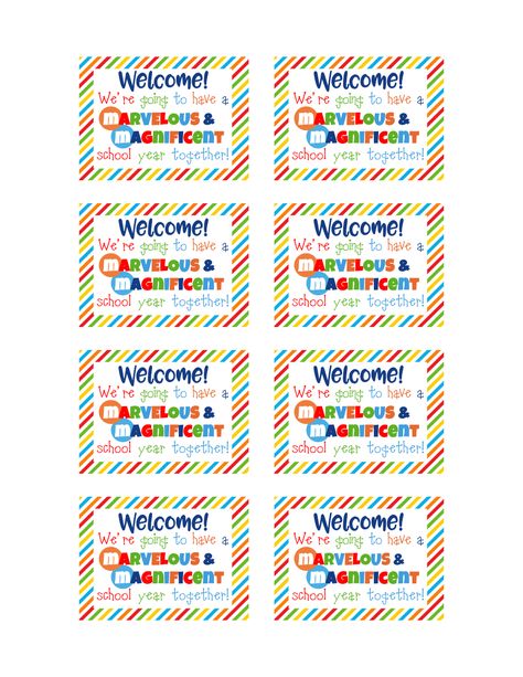 M&M Back to School Welcome.pdf - Google Drive Welcome Cards For Students, Student Welcome Gifts, Back To School Cards, Rainbow Theme Classroom, Back To School Gifts For Kids, English Gifts, School Open House, Class Gifts, Welcome To School