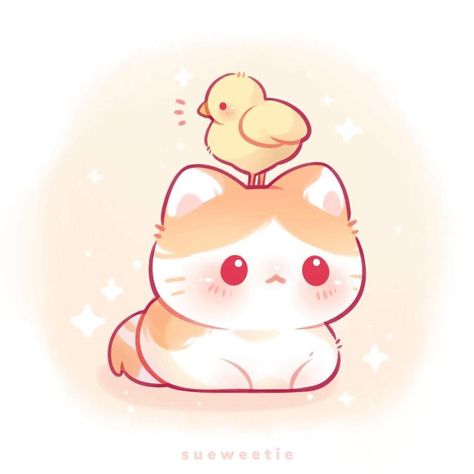 Kawaii Cat Drawing, Chat Kawaii, Karakter Sanrio, Cute Cat Illustration, Chibi Cat, Cute Cat Drawing, Cute Kawaii Animals, Cute Animal Drawings Kawaii, Cute Doodles Drawings