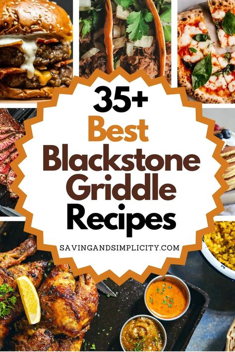 35+ cheap & easy Blackstone recipes.  Flat top griddle recipes, grill recipes, camping recipes and more.  Including smash burgers, pizza & more. Take the kitchen outside and enjoy family dinner on a budget.  Kebabs, corn on the cob, breakfast, lunch, dessert, bacon, fajitas and so many more easy meals in minutes. Flat Top Griddle Recipes, Easy Blackstone Recipes, Best Blackstone Griddle Recipes, Blackstone Griddle Recipes, Outdoor Griddle Recipes, Recipes Grill, Recipes For A Crowd, Blackstone Recipes, Bbq Recipes Grill