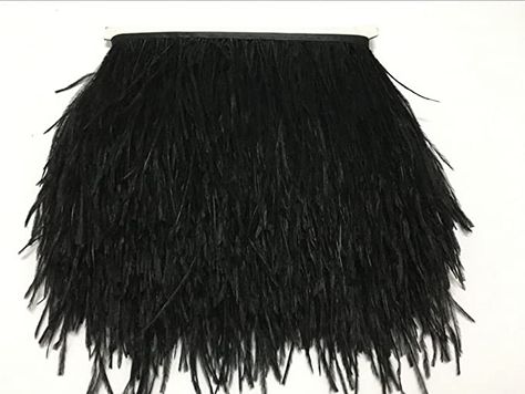 Amazon.com: AMIZOB Set of 2 Yards Genuine Ostrich Feathers Craft Fringe Trim in 4inch in Width (Black): Arts, Crafts & Sewing Diy Dress Sewing, Wedding Cake Base, Fringe Diy, Latin Wedding, Feather Fringe, Ostrich Feather Trim, Coloured Feathers, Diy Wedding Dress, Feather Crafts