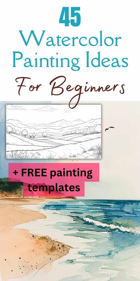 Dive into the world of watercolors with a collection of 45+ easy and beautiful watercolor painting ideas for beginners. Discover the joy of painting with these beginner-friendly concepts that promise to spark your creativity and build your skills. From serene landscapes to vibrant florals, start your watercolor journey with confidence and inspiration! #WatercolorBeginners #PaintingIdeas #CreativeArt Watercolor Painting Easy Ideas, Watercolor Art For Beginners Ideas, Watercolor Landscape Paintings Tutorials, Landscape Watercolor Paintings Easy, Step By Step Watercolor Painting Easy, Watercolor Landscape Paintings Easy, Water Colour Painting Ideas Inspiration, Easy Watercolor Ideas For Beginners, Beginner Watercolor Ideas