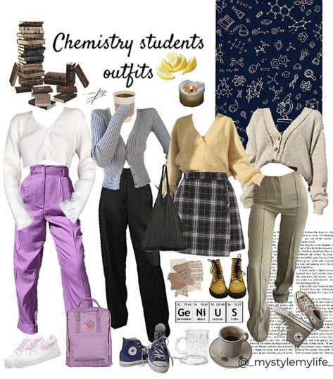 Science Academia Outfits, Science Outfit Aesthetic, Science Aesthetic Outfit, Science Student Outfit, Science Academia Aesthetic Outfit, Forensic Science Aesthetic Outfits, Science Girl Aesthetic, Dark Academia Science, Aufits Aesthetic