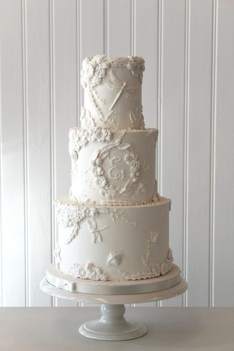 Antique Wedding Cakes Vintage, Wedding Cakes Classic Elegant, Elaborate Wedding Cakes, French Inspired Wedding Cake, 1940s Wedding Cake, Victorian Style Wedding Cake, Overpiped Wedding Cake, Regency Wedding Cake, Wedding Cake Whimsical