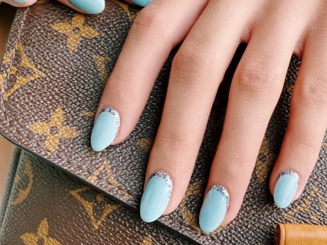 Grown Out Gel Nails, Grown Out Nails, Cute Simple Nails, Simple Nail Art Designs, Nail Photos, Nail Polish Designs, Gel Nail Designs, Glitter Nail Art, Nail Art Summer