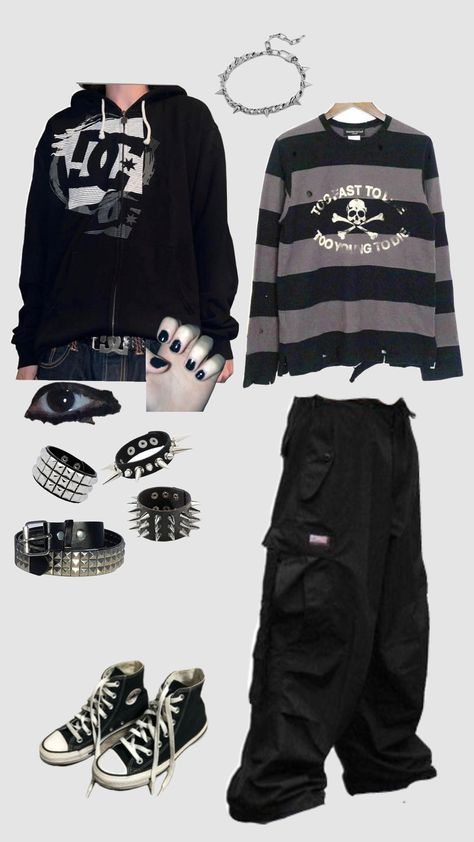 #postemo#emo#outfit#fit Preppy Emo Outfits, Y2k Emo Outfits Men, 2000 Emo Outfits, Emo Fit Ideas, Numetal Outfits, Winter Outfits Emo, Male Emo Outfits, 2000 Emo Fashion, Emo Clothes 2000s