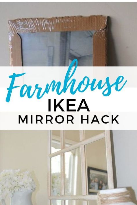 If you love Joanna Gaines and Farmhouse decor then check out this Ikea mirror hack to get farmhouse home accents for cheap. Hang this Ikea mirror in your hallway, bedroom, living room or place on a dresser. #ikeahack #ikeadiy #farmhousediy Upholstered Window Seat, Ikea Mirror Hack, Dark Wood Dining Table, Mirror Hack, Light Up Canvas, Old Coffee Tables, Ikea Mirror, Shared Girls Bedroom, Diy Concrete Countertops